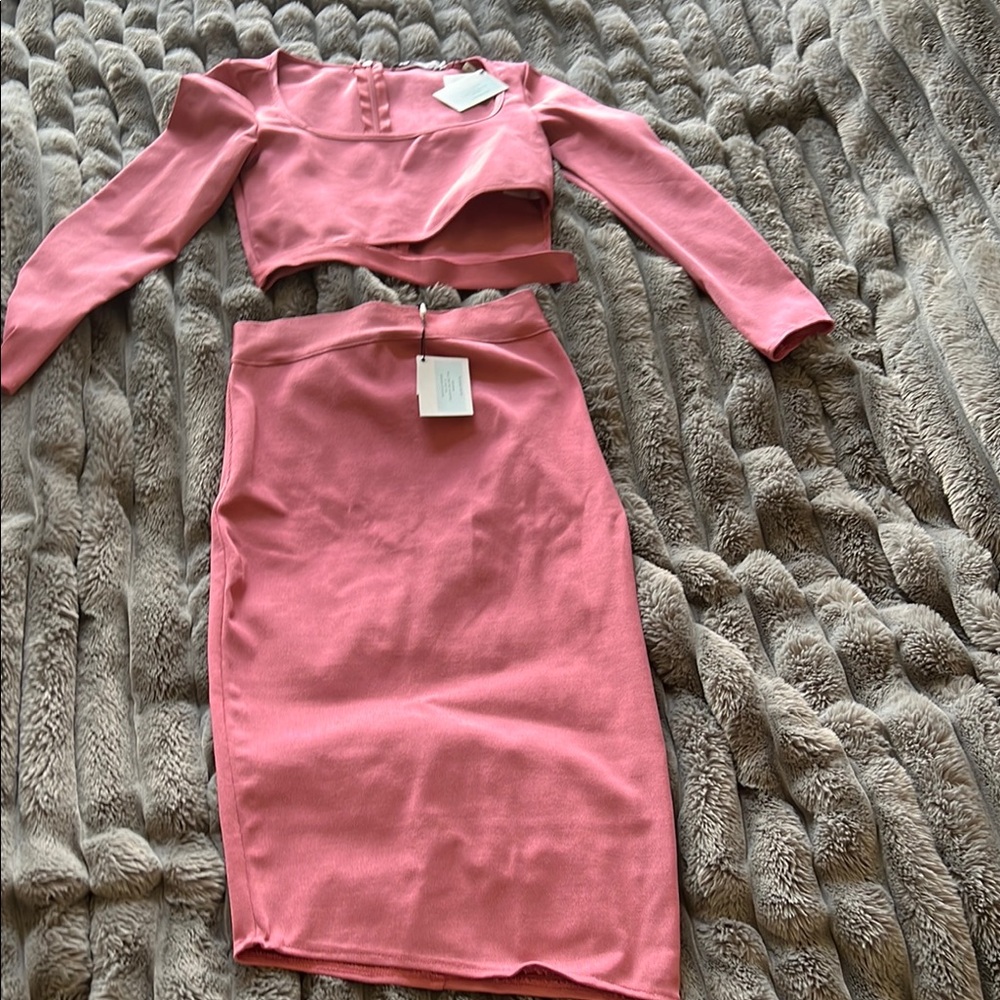 Elegant Pink Two-Piece Set